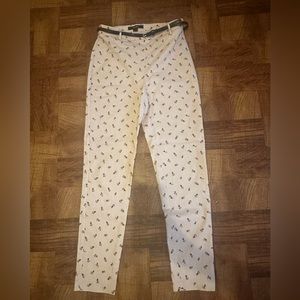 Forever 21 Pants Pink Rose Floral Stretch